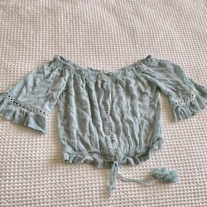 LA Hearts off the shoulder crop top